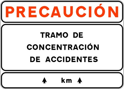 Inicio de tramo de concentración de accidentes (punto negro)