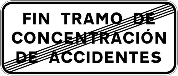 Fin de tramo de concentración de accidentes (punto negro)