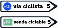 S-322 Señal de destino hacia una vía ciclista o senda ciclable